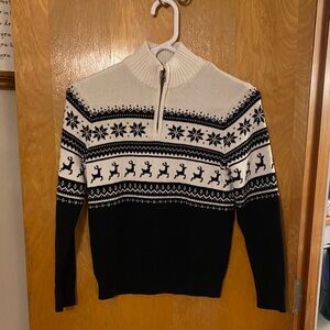 The Children's Place Black and Cream Nordic Sweater